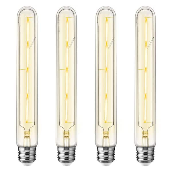 4-Watt 40-Watt Equivalent 9 in. Edison T30 LED Tubular Bulb, Vintage Filament Design, Warm White 2700K, Dimmable, 4-Pack