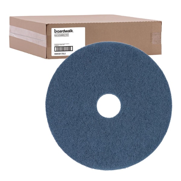 Boardwalk Scrubbing Floor Pads, 17 in. Dia, Blue, (5-Carton)