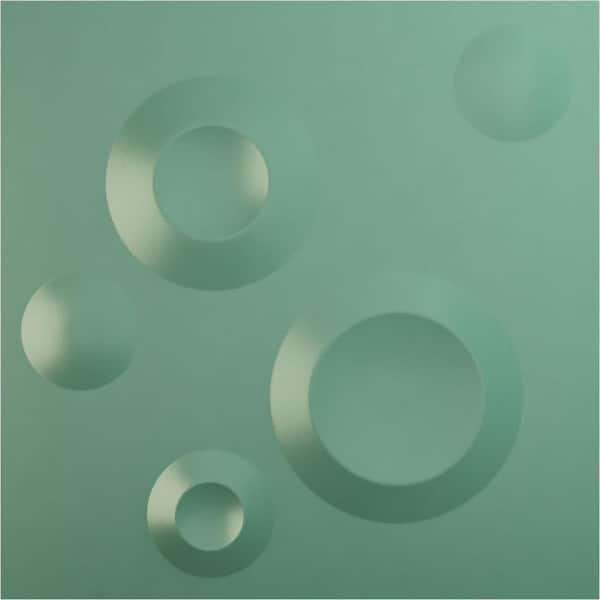 Ekena Millwork Cole Sea Mist 1/3 in. x 1 ft. x 1 ft. Green PVC Decorative Wall Paneling 12-Pack