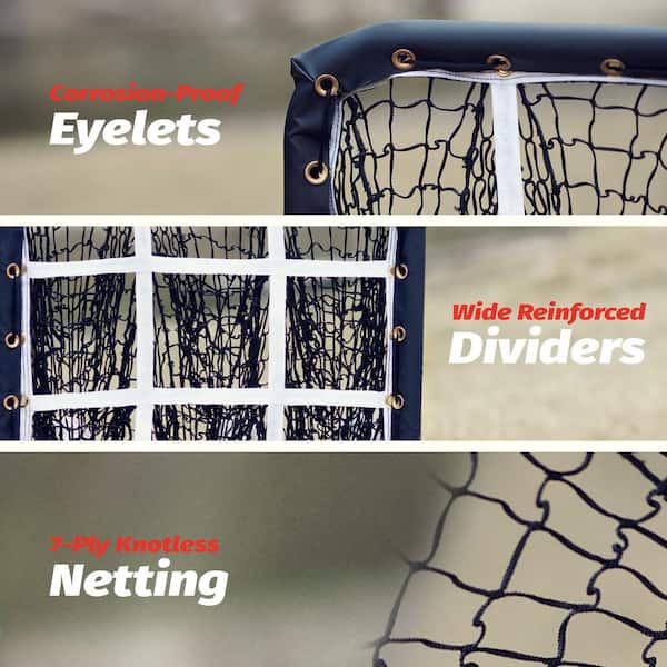 2 x 2 ft. Pitching Net Height Adjustable Baseball Net with 9
