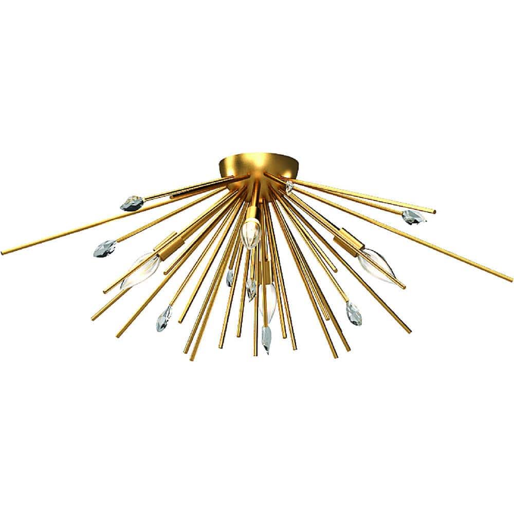 Alice 4-Light Antique Gold Flush Mount Ceiling Fixture price history on PriceWatchPro