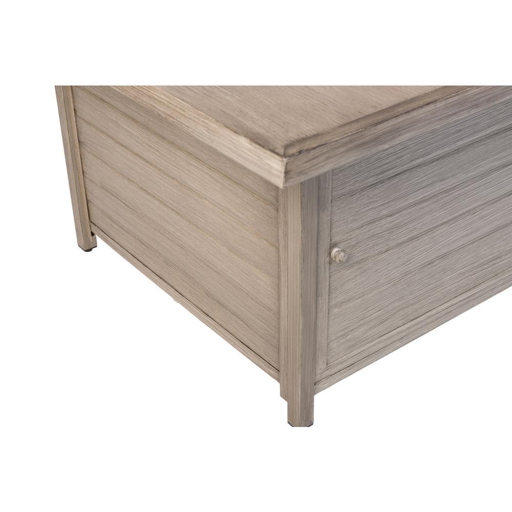 Langhorne Square Aluminum Gas Fire Pit Table in Barnwood Finish