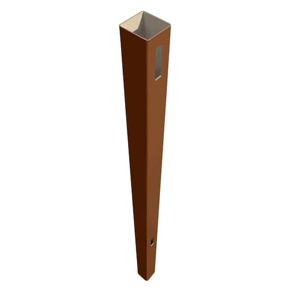 Veranda Pro Series 5 in. x 5 in. x 8-1/2 ft. Brown Vinyl Anaheim Routed Fence End Post