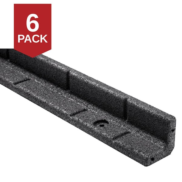 48 in. x 3 in. x 3 in. Roman Brick Black Rubber Edging (6-Pack)
