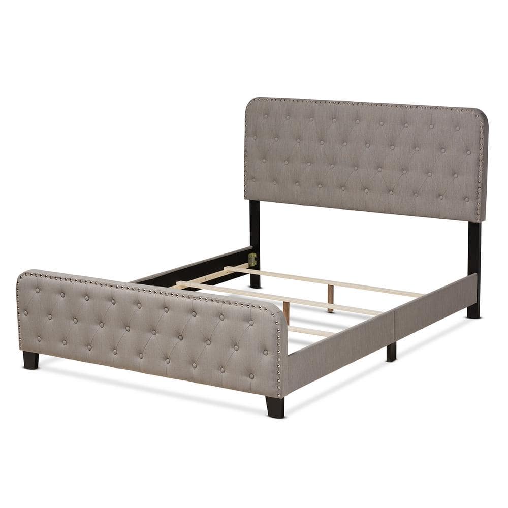 Baxton Studio Annalisa Grey Queen Size Panel Bed 162-10321-HD - The ...