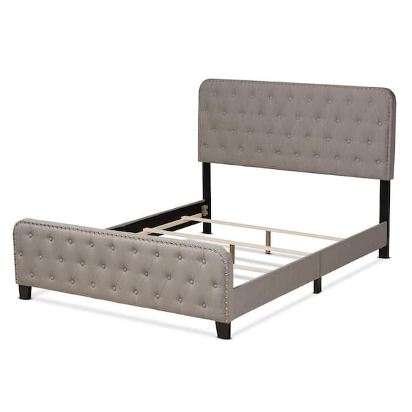 Baxton Studio Annalisa Grey Queen Size Panel Bed