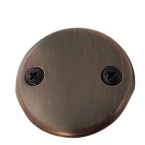 3-1/8 in. 2-Hole Bathtub Over Flow Face Plate and Screws in Antique Bronze