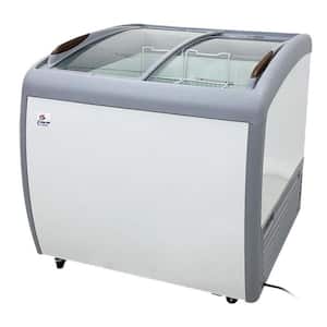 39 in. W 6.7 cu.ft. Manual Defrost Commercial Curved Glass Top Display Chest Freezer in White