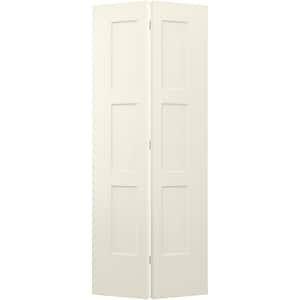 32 in. x 80 in. Birkdale Vanilla Paint Smooth Hollow Core Molded Composite Interior Closet Bi-fold Door