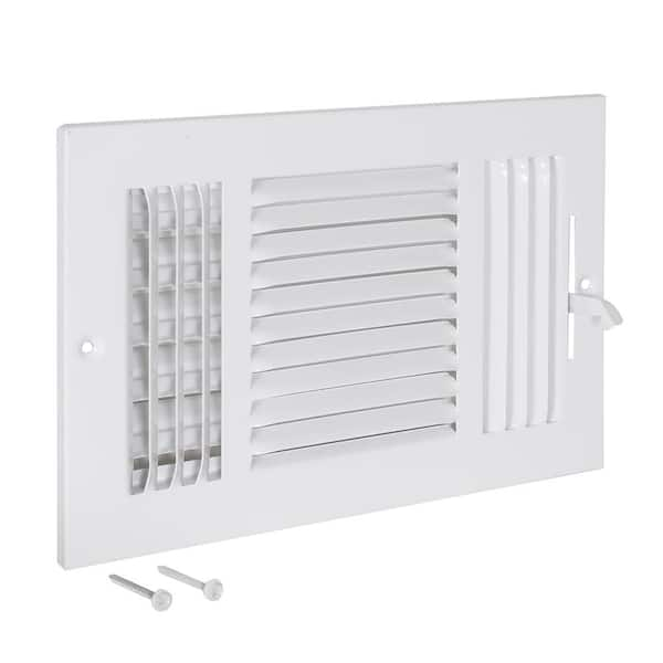 10 in. x 6 in. 3-Way Steel Wall/Ceiling Registered, White