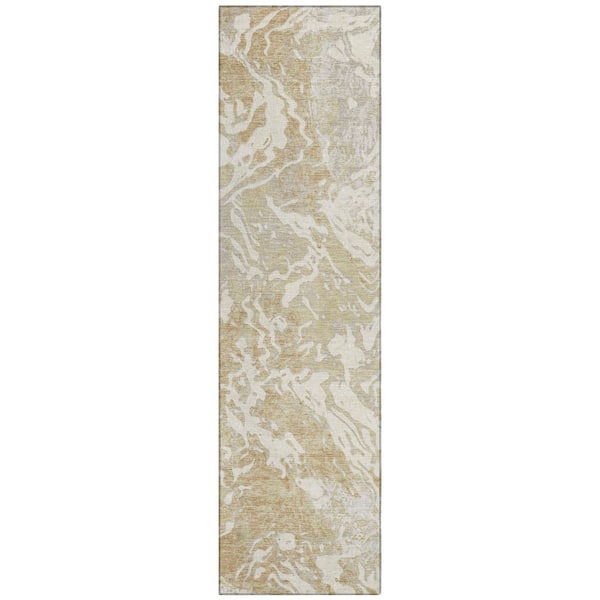 Chantille Machine Washable Indoor/Outdoor Abstract ACN3163 Cream 2 ft. x 7 ft. Runner Rug