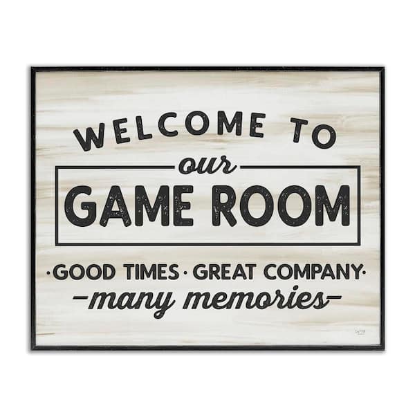 Welcome To Game Room by Lux Plus Me Designs 1-Piece Black Framed Abstract Giclee Art Print 30 in. x 24 in.