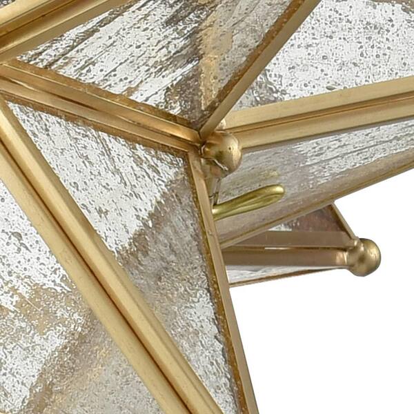 CLAXY 12.7 in. 1-Light Fixture Brass Finish Modern Flush