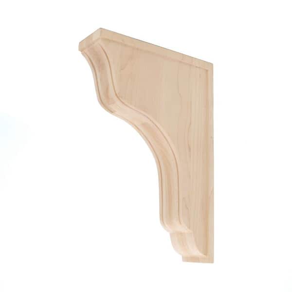 American Pro Decor 2-1/2 in. x 12 in. x 8 in. Unfinished Medium North American Solid Hard Maple Plain Wood Corbel
