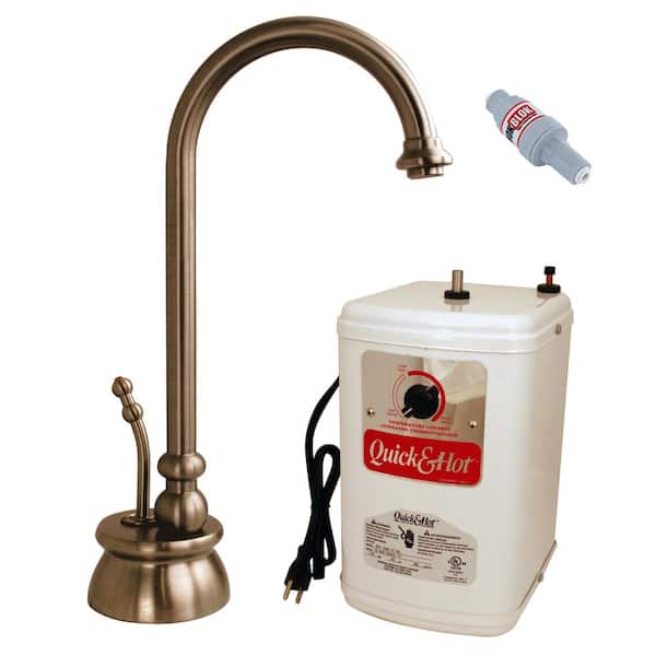 Westbrass 10 in. Calorah 1-Handle Hot Water Dispenser Faucet with Instant Hot Heating Tank, Antique Copper