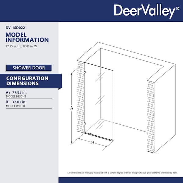 32 in. W x 78 in. H Frameless Fixed Single Panel Shower Door in Silver with 3/8 in. (10mm) Clear Glass