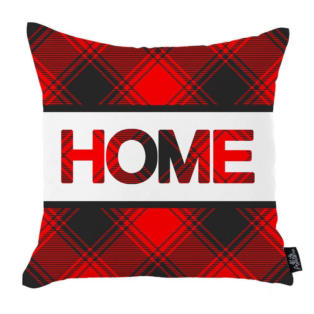 Christmas Red and White Plaid Decorative Throw Pillow Set