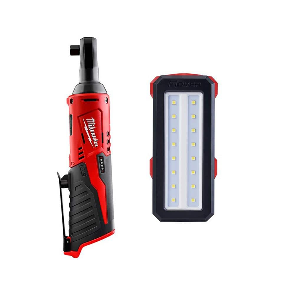 M12 12V Lithium-Ion Cordless 3/8 in. Ratchet with M12 Rover Flood Light -  Milwaukee, 2457-20-2367