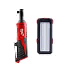 M12 12V Lithium-Ion Cordless 3/8 in. Ratchet with M12 Rover Flood Light