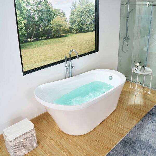 Vanity Art Nimes 70 in. Acrylic Flatbottom Left Bathtub in White