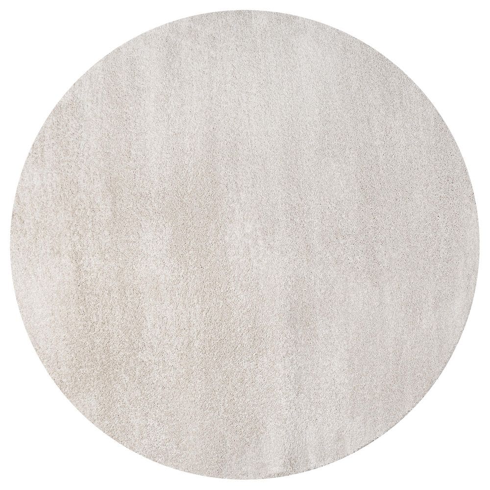 6' Round  Polyester Ivory  Heather Area Rug main image 0