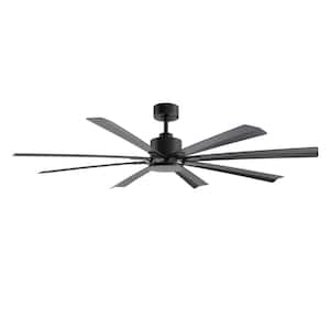 Size Matters 65 in. Smart Indoor/Outdoor Matte Black Windmill Ceiling Fan with Remote