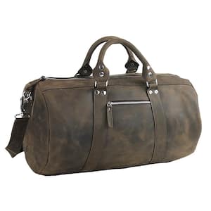 19 in. Medium Full Grain Leather Gym Overnight Travel Duffel Bag