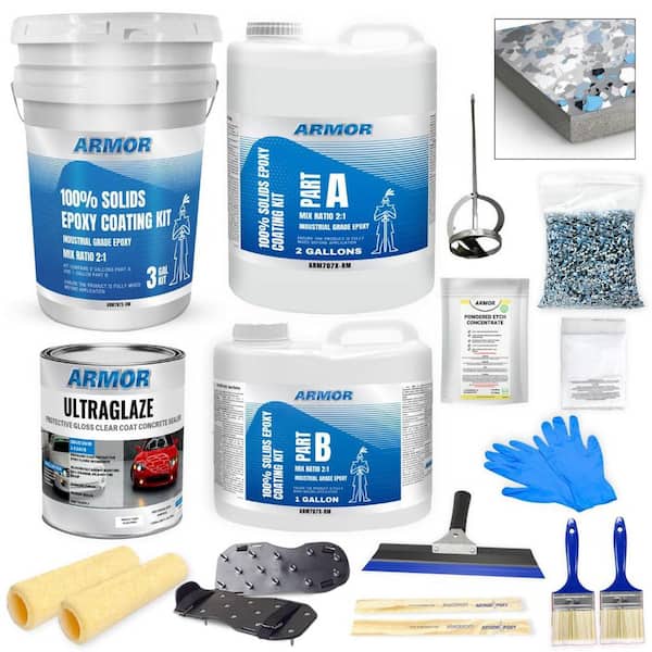 1.5 gal. Gray Gloss 2-Part 300 sq.ft. Epoxy Kit Interior Industrial Concrete Basement & Garage Epoxy Floor Paint Kit
