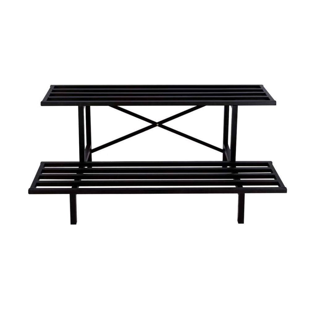 45.67 in. x 17.5 in. x 14 in. 2 Tier Sturdy Metal Plant Stand Heavy Duty Plant Holder for Home Indoor and Outdoor price history on PriceWatchPro