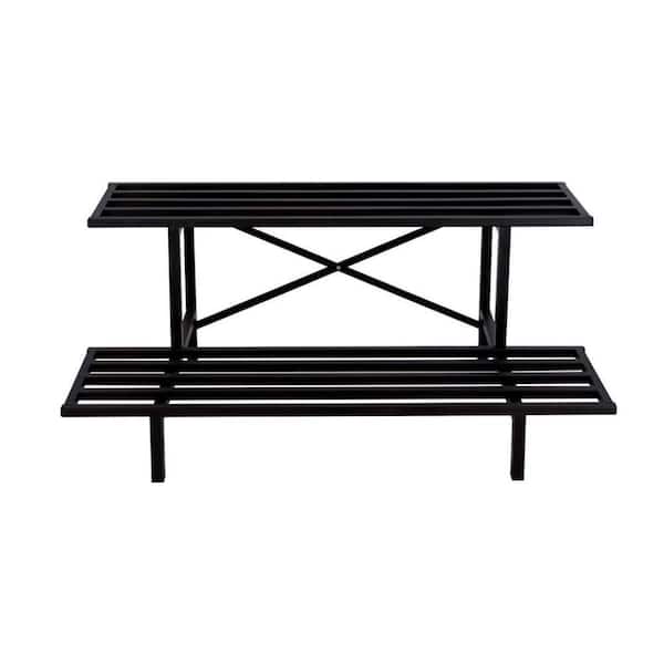 45.67 in. x 17.5 in. x 14 in. 2 Tier Sturdy Metal Plant Stand Heavy Duty Plant Holder for Home Indoor and Outdoor