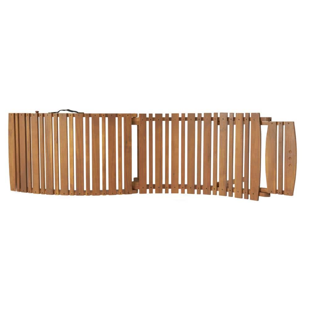 Natural Acacia Wood Outdoor Folding Chaise Lounge Set