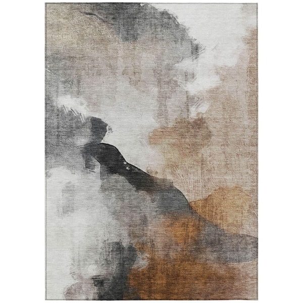 Chantille Machine Washable Indoor/Outdoor Abstract ACN2043 Paprika 2 ft. 6 in. x 3 ft. 10 in. Area Rug