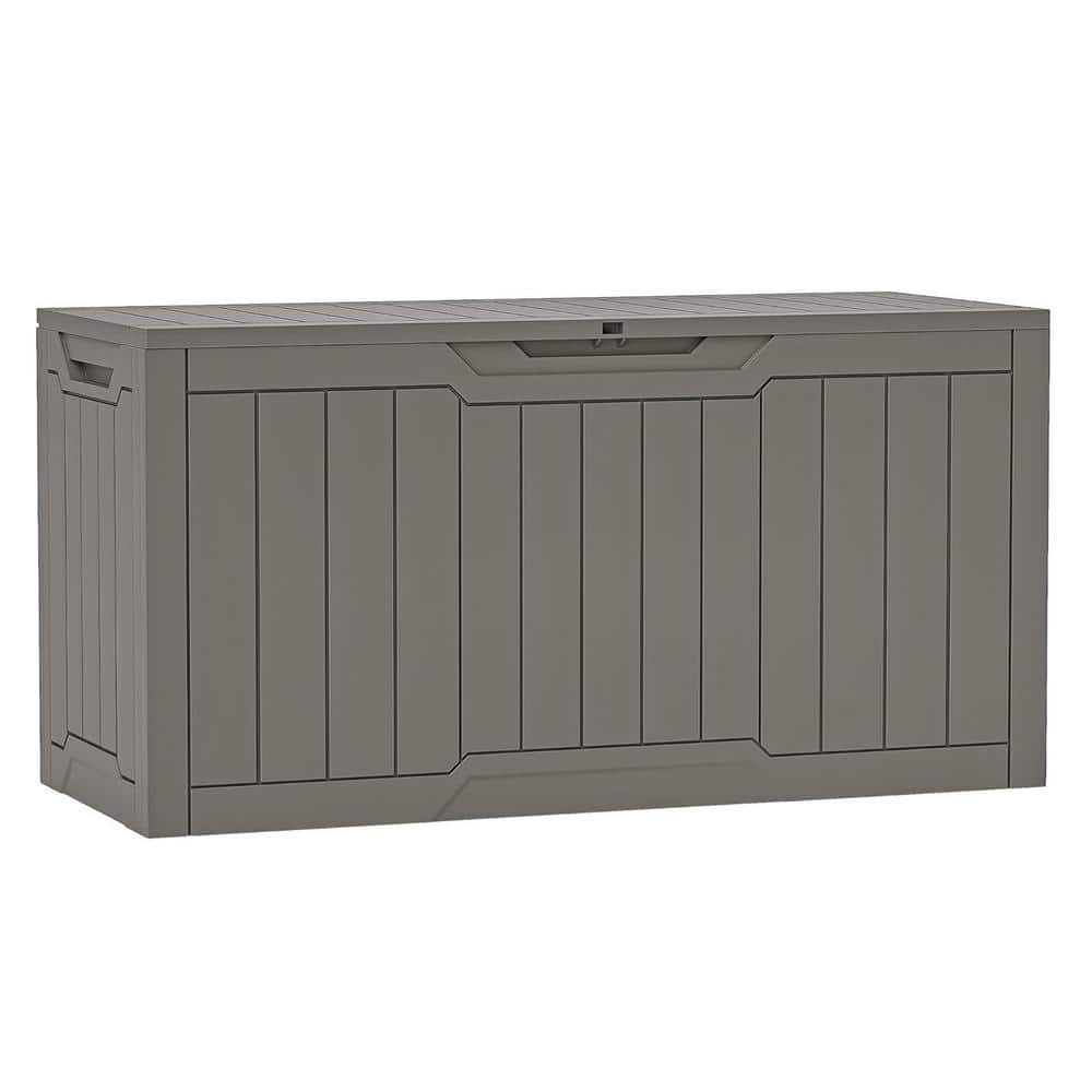 80 Gal. Taupe Waterproof Resin Deck Box with Lockable Lid
