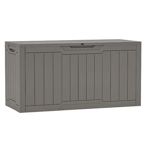 80 Gal. Taupe Waterproof Resin Deck Box with Lockable Lid