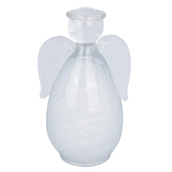 Angel Hand Blown Glass Table Decor with LED Candle