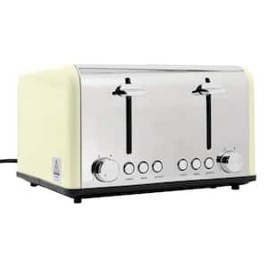 1650-Watt  4-Slice Cream Extra Wide Slot Stainless Steel Toaster