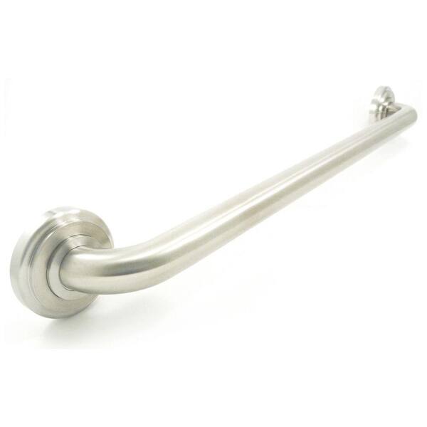 WingIts Platinum Designer Series 48 in. x 1.25 in. Grab Bar Bevel in Satin Stainless Steel (51 in. Overall Length)