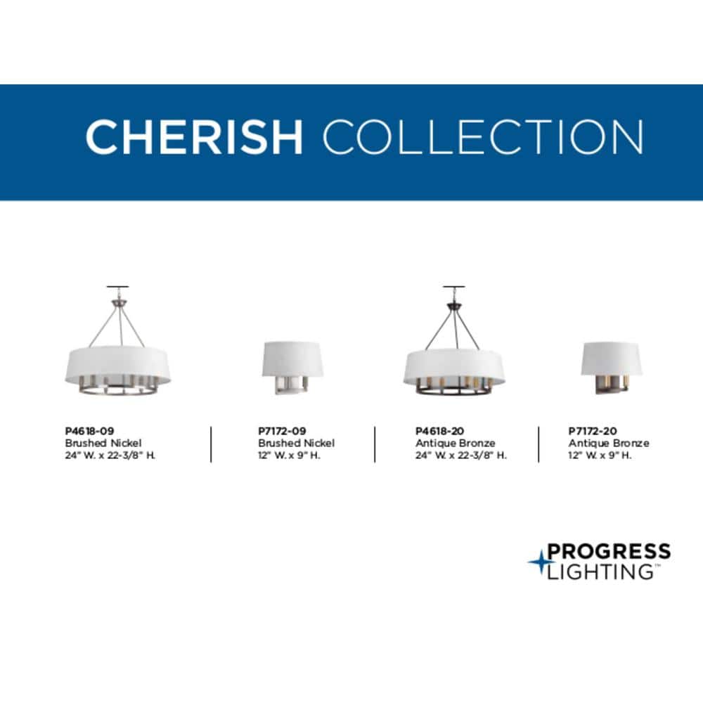 Elegant Antique Bronze 6-Light Chandelier with Summer Linen Shade
