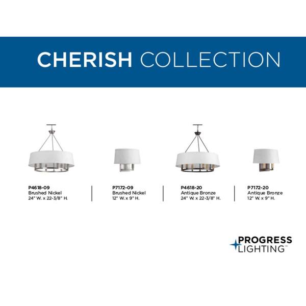 Progress Lighting Cherish Collection 2-Light Brushed Nickel Wall Sconce