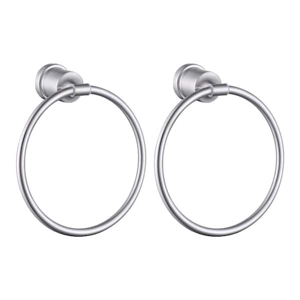 2PCS Wall Mounted Towel Ring in Brushed Nickel