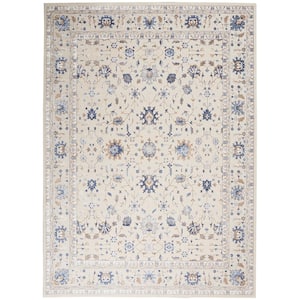 Silky Textures Ivory 9 ft. x 13 ft. Persian Traditional Area Rug