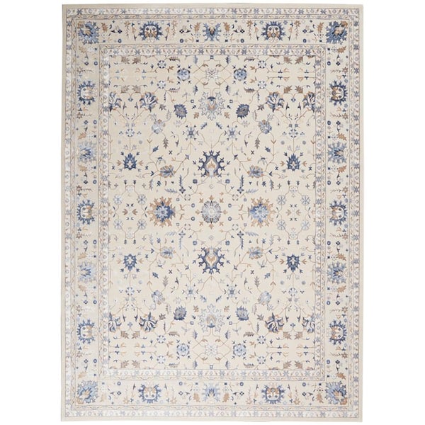 Nourison Silky Textures Ivory 9 ft. x 13 ft. Persian Traditional Area Rug