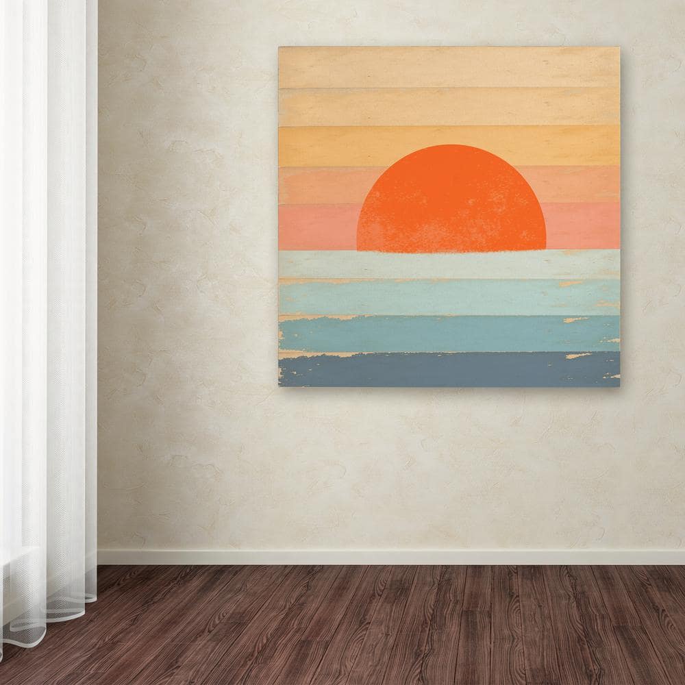 Sunrise Over the Sea 18"x18" Multicolor Canvas Art