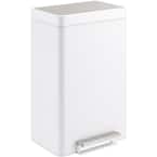 KOHLER 13 Gal. Stainless Steel White and Stainless Step-On Trash Can K ...