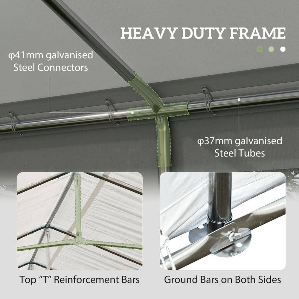 Outsunny 40' x 20' White Steel Frame Party Tent