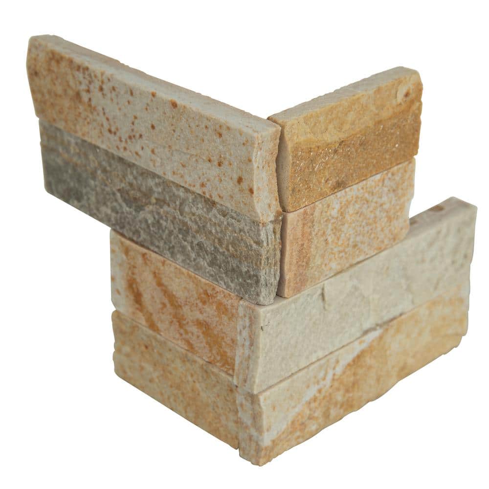 Sparkling Autumn Ledger Corner 6 in. x 6 in. Splitface Quartzite Wall Tile (2 sq. ft. / case) price history on PriceWatchPro