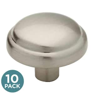 Mushroom 1-1/8 in. (28 mm) Classic Satin Nickel Round Cabinet Knobs (10-Pack)