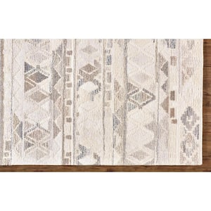 Beige Ivory and Gray Geometric 8 ft. x 10 ft. Area Rug