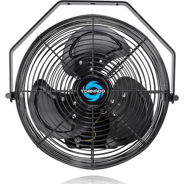 Outdoor Rated Water-Resistant High Velocity Metal Industrial Wall Mount Fan 12 in. 3-Speed, Black