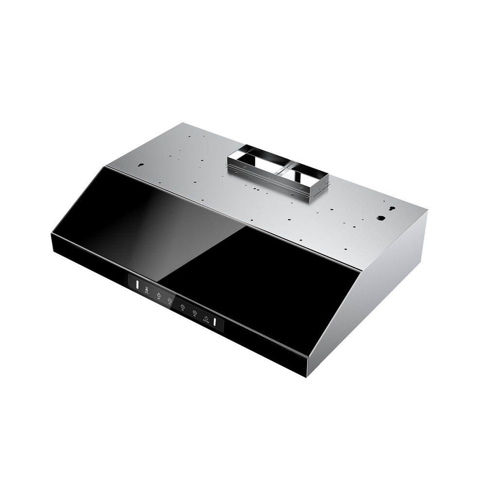 30 in. 900 CFM Ducted Under Cabinet Range Hood with LED Lights, Gesture Control in Stainless Steel and Black Glass price history on PriceWatchPro